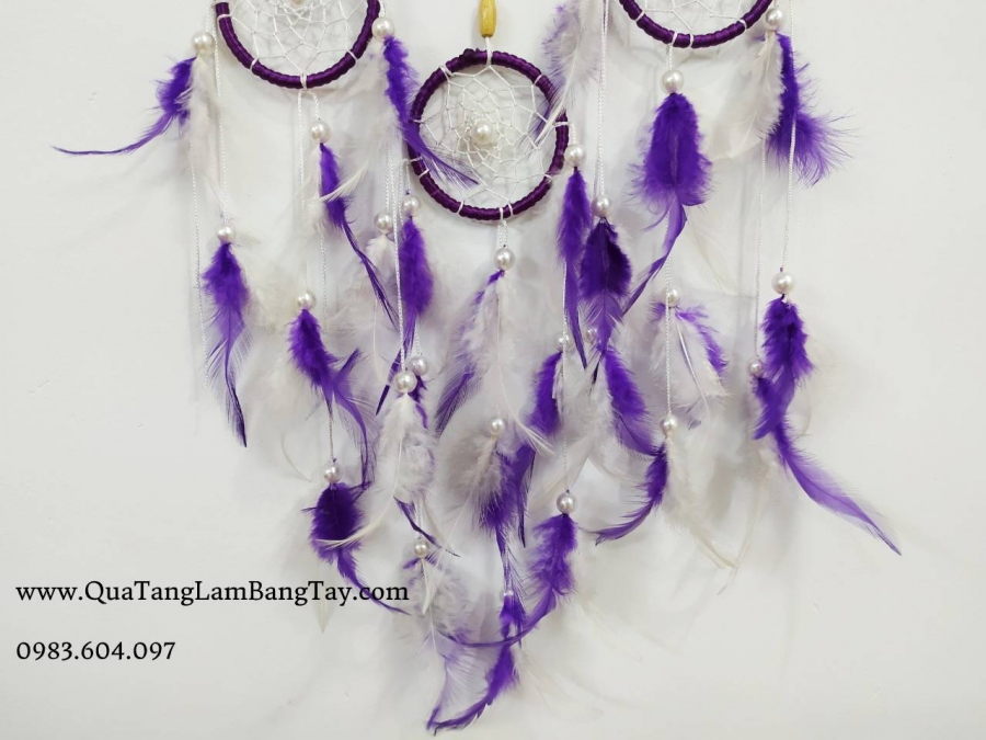 dreamcatcher màu tím trắng 